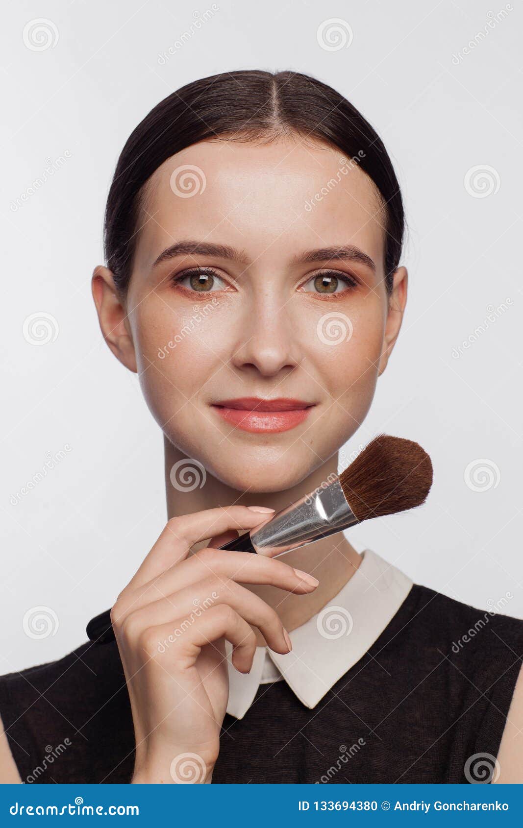 Makeup Artist Holding Makeup Brush Stock Photo Image of eyes, artist