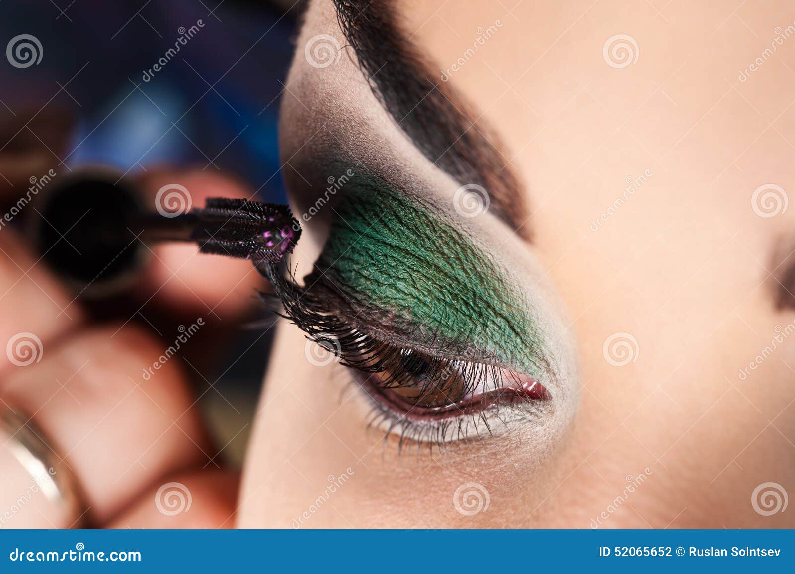Makeup Artist Paints Eyelashes Stock Photo Image of makeup, closeup 52065652