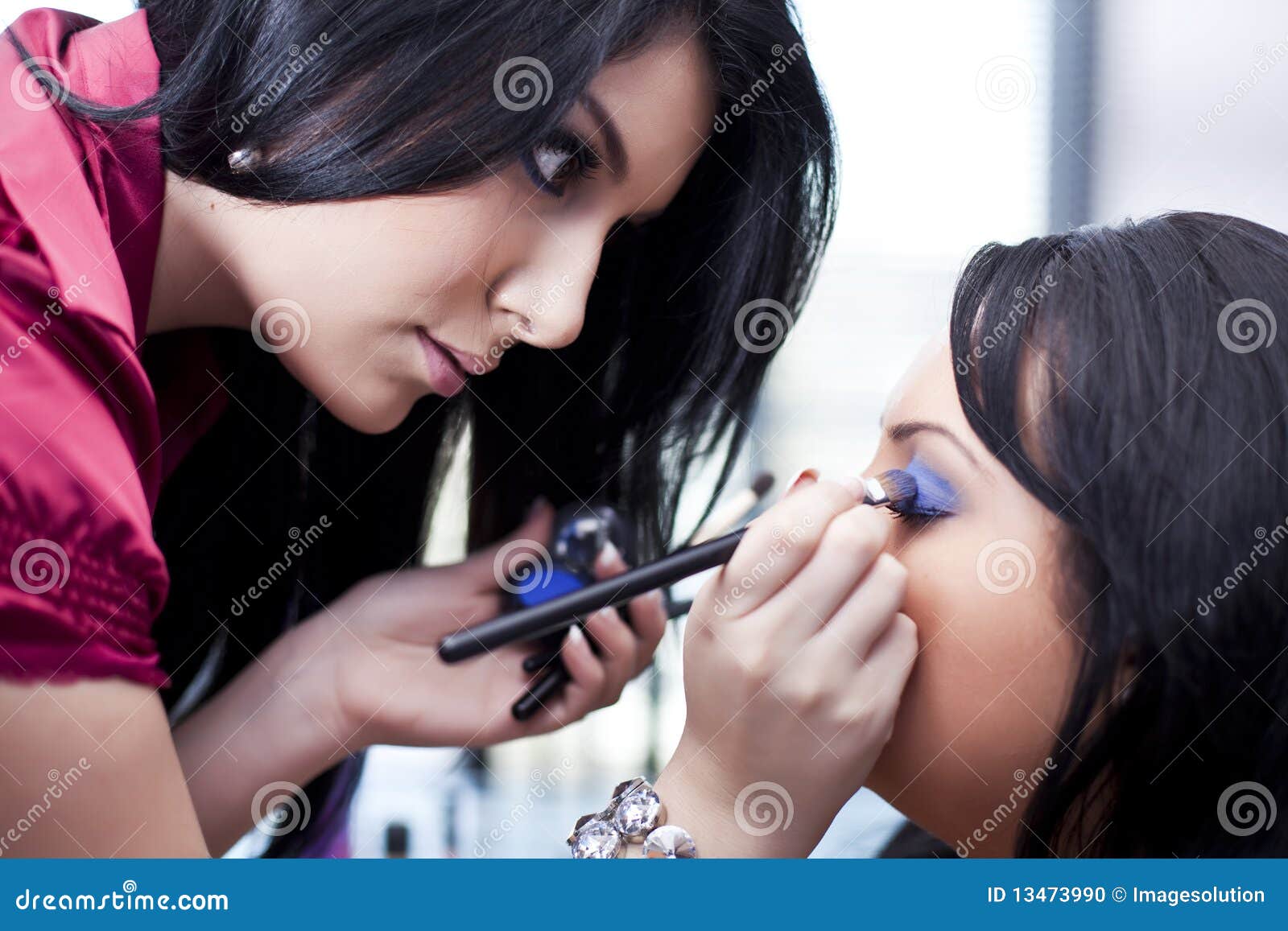 Makeup artist at work stock photo. Image of health, brush 13473990