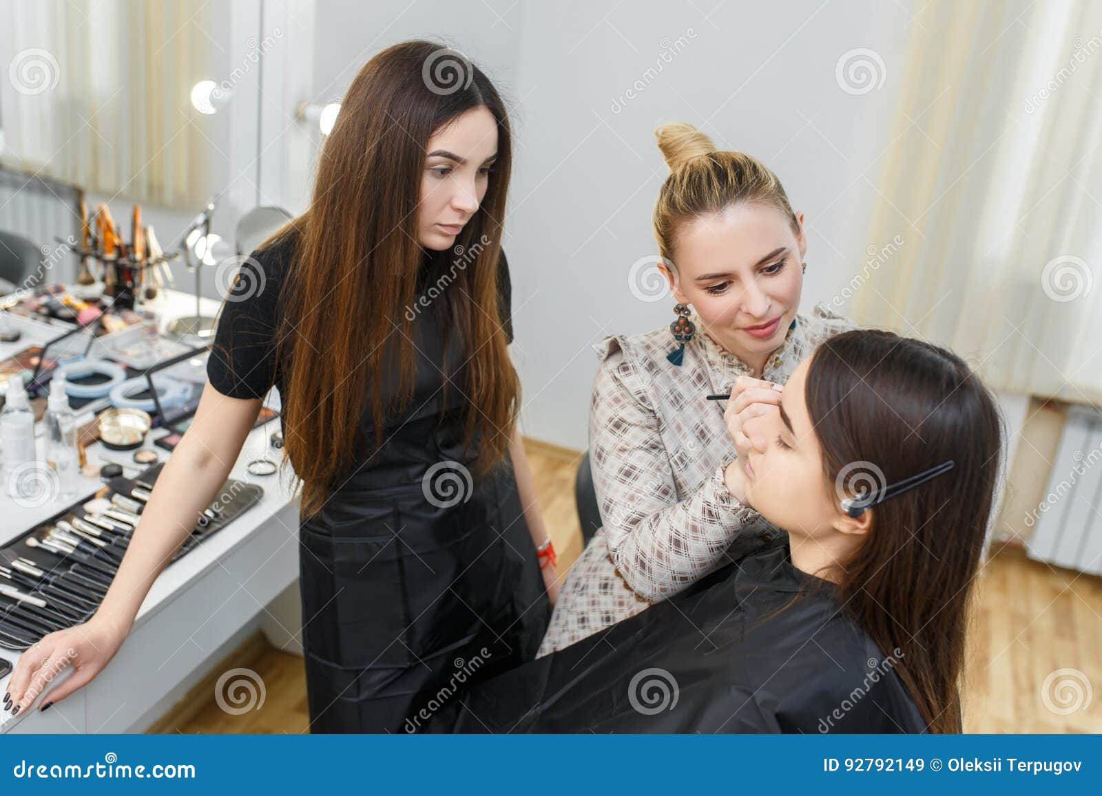 Makeup Artist Work in Studio Stock Image Image of client, real 92792149