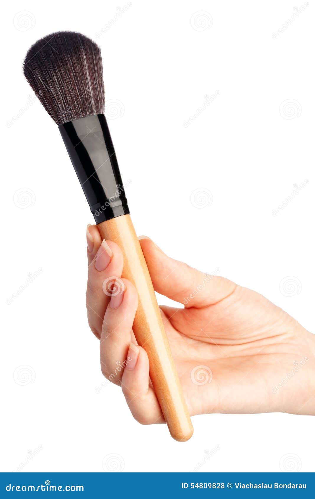 Makeup brush in hand stock photo. Image of care, accessory 54809828