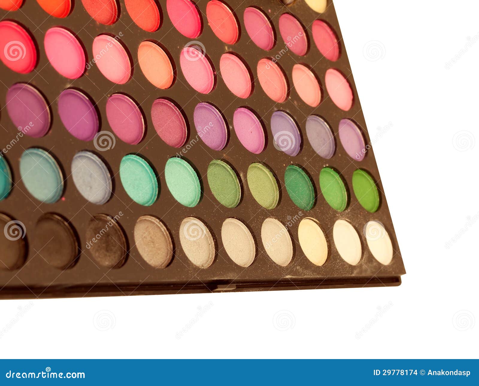 Makeup Brush and Makeup Eye Shadows Palette Stock Photo Image of
