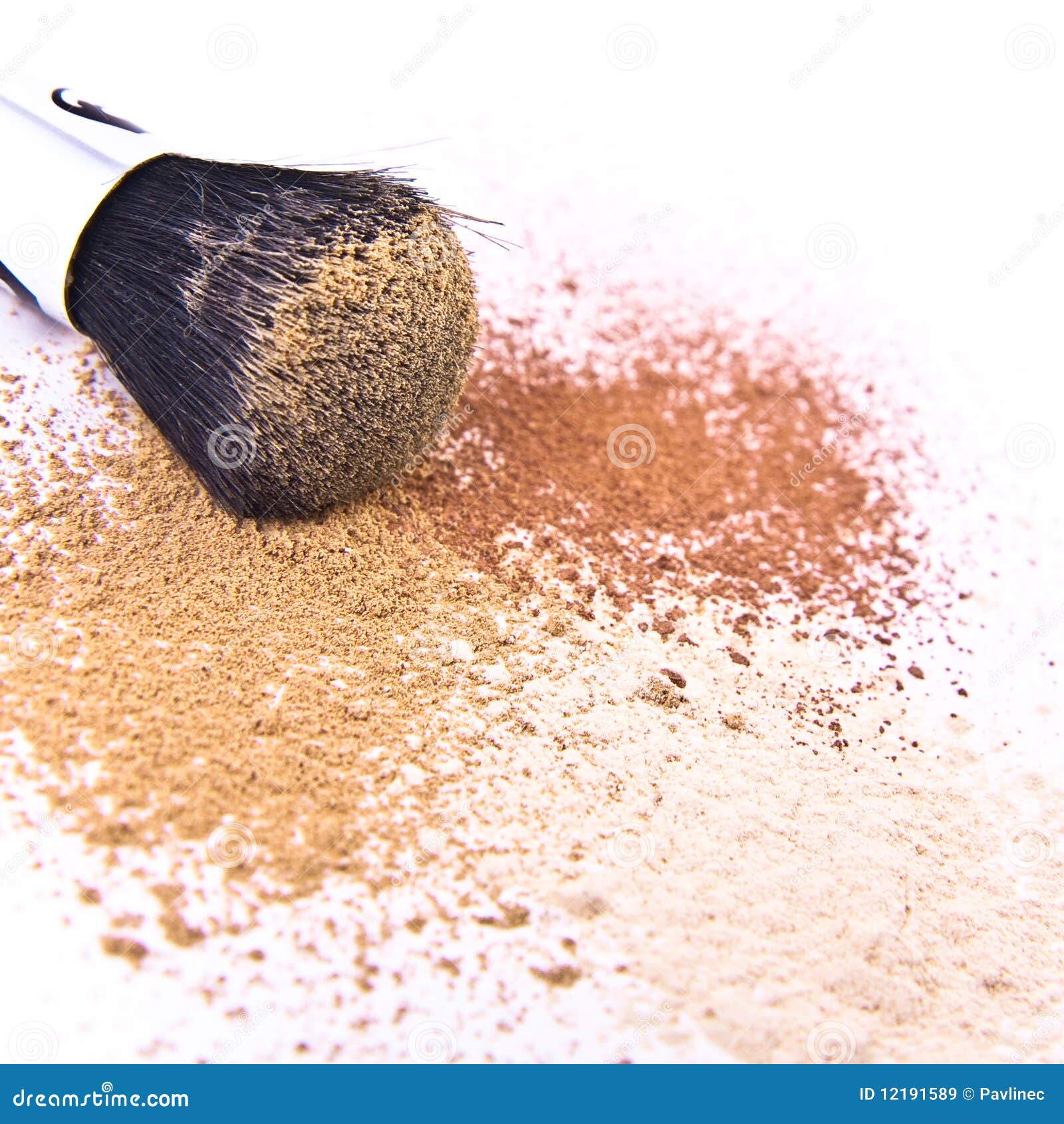 Makeup brush and powder stock image. Image of fashion 12191589