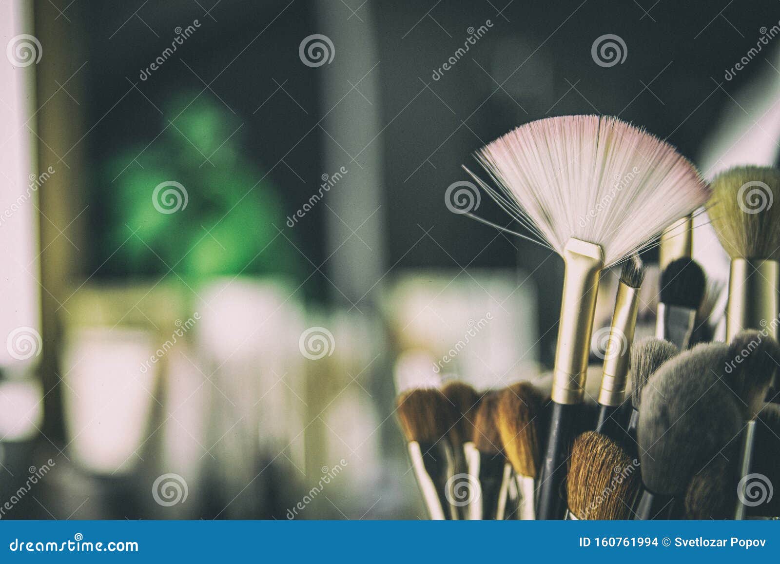 Makeup Brushes Beauty Studio Background Stock Photo Image of brushes, makeup 160761994