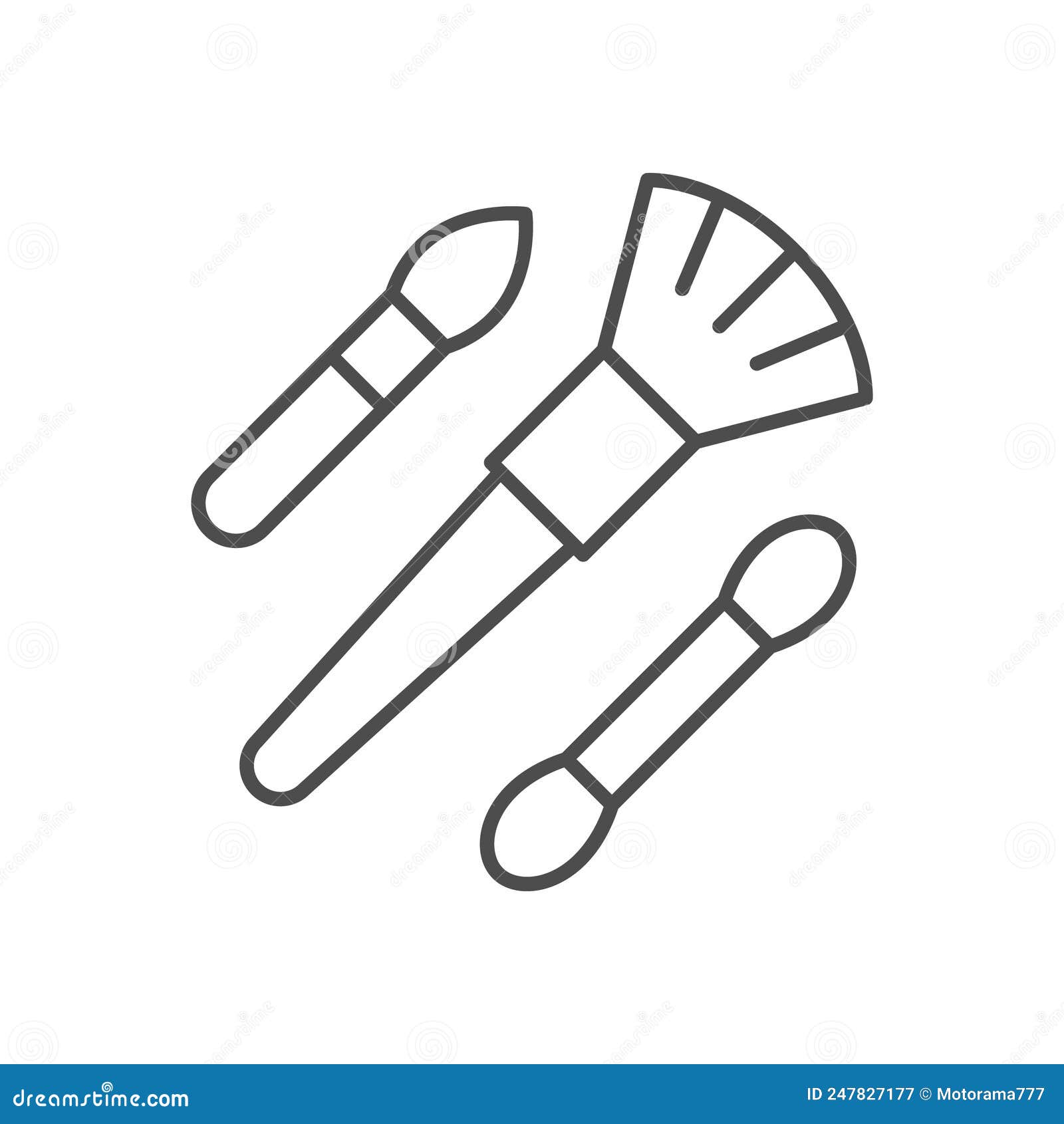 Makeup Brushes Line Outline Icon Stock Vector Illustration of outline
