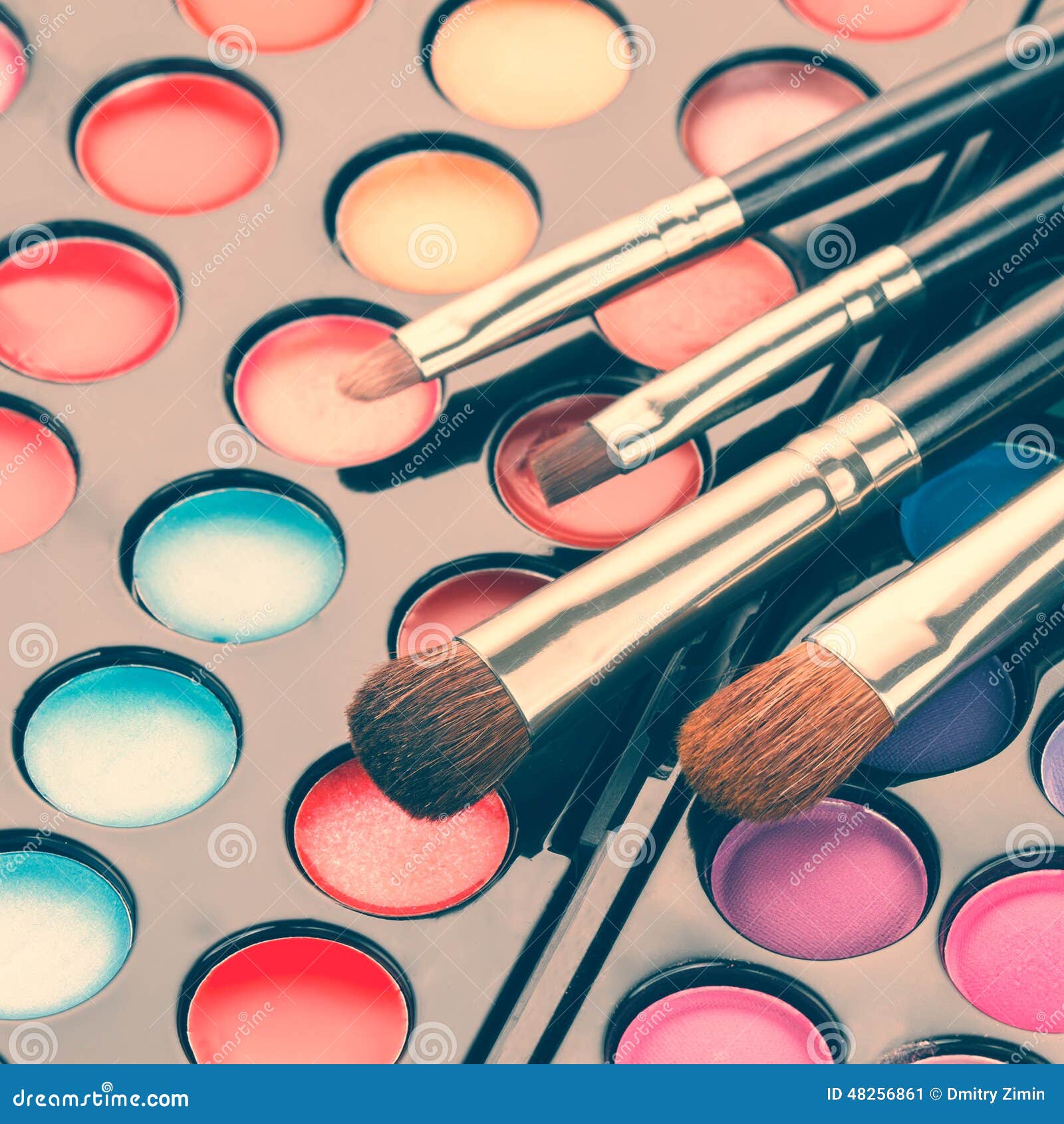 Makeup brushes stock image. Image of assorted, filtered 48256861