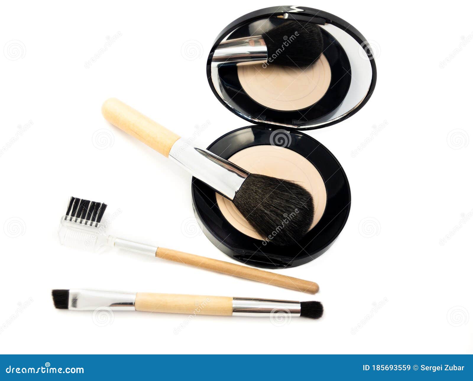 Set of Makeup Brushes, Isolated on White Background