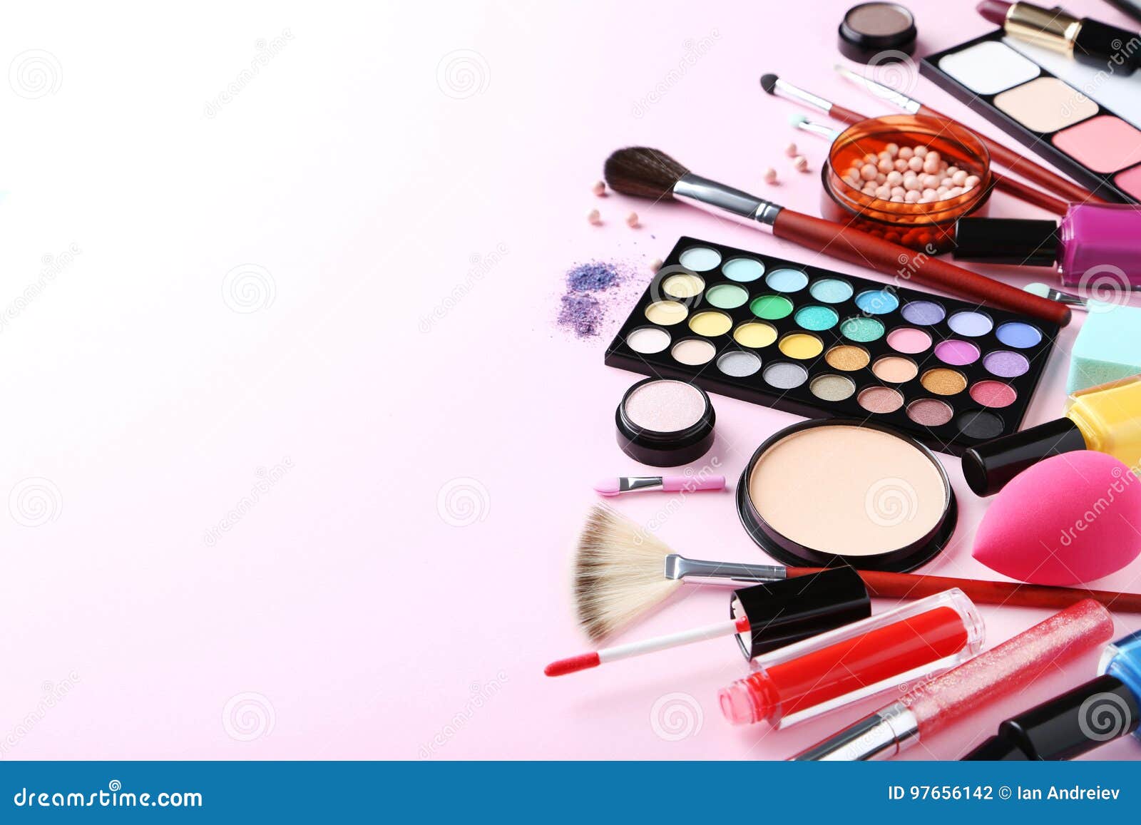Makeup cosmetics stock photo. Image of background, care 97656142