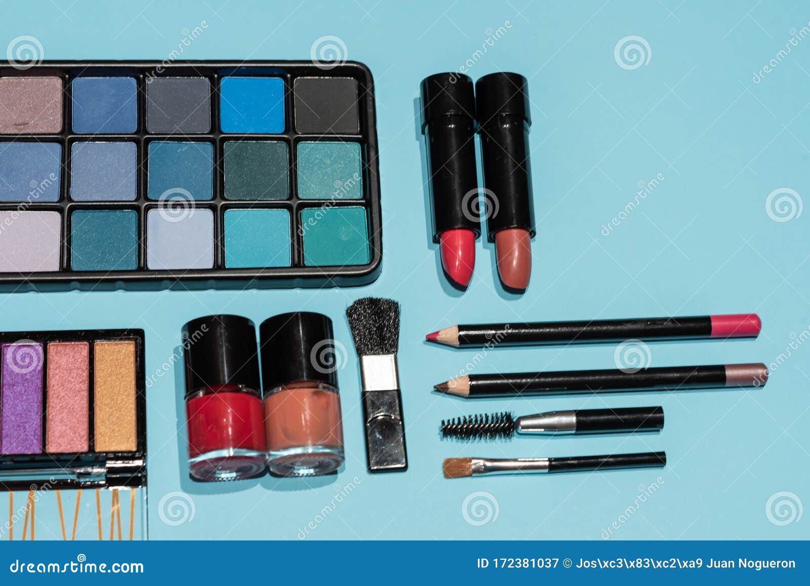 Makeup, Lipstick and Brushes Ready To Use Stock Image Image of blush