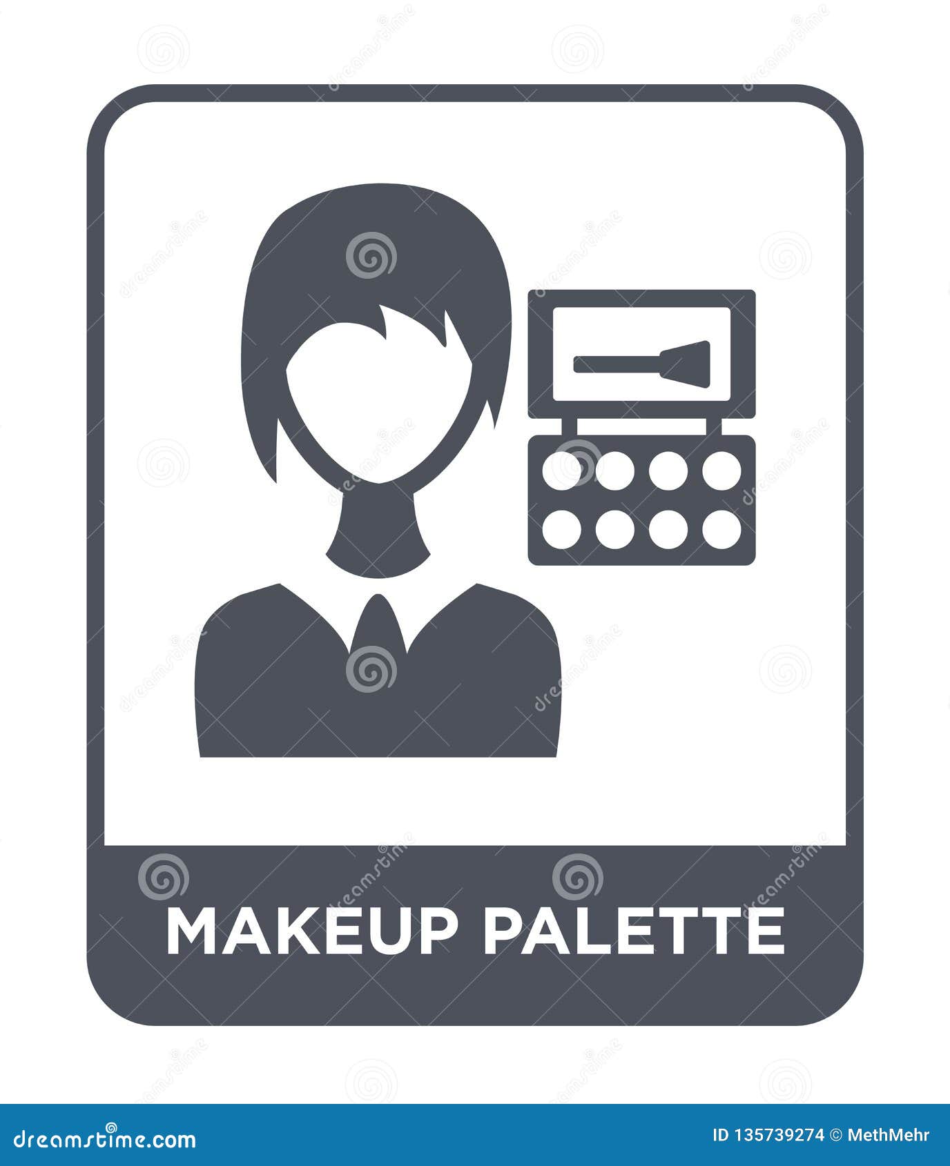 Makeup Palette Icon in Trendy Design Style. Makeup Palette Icon