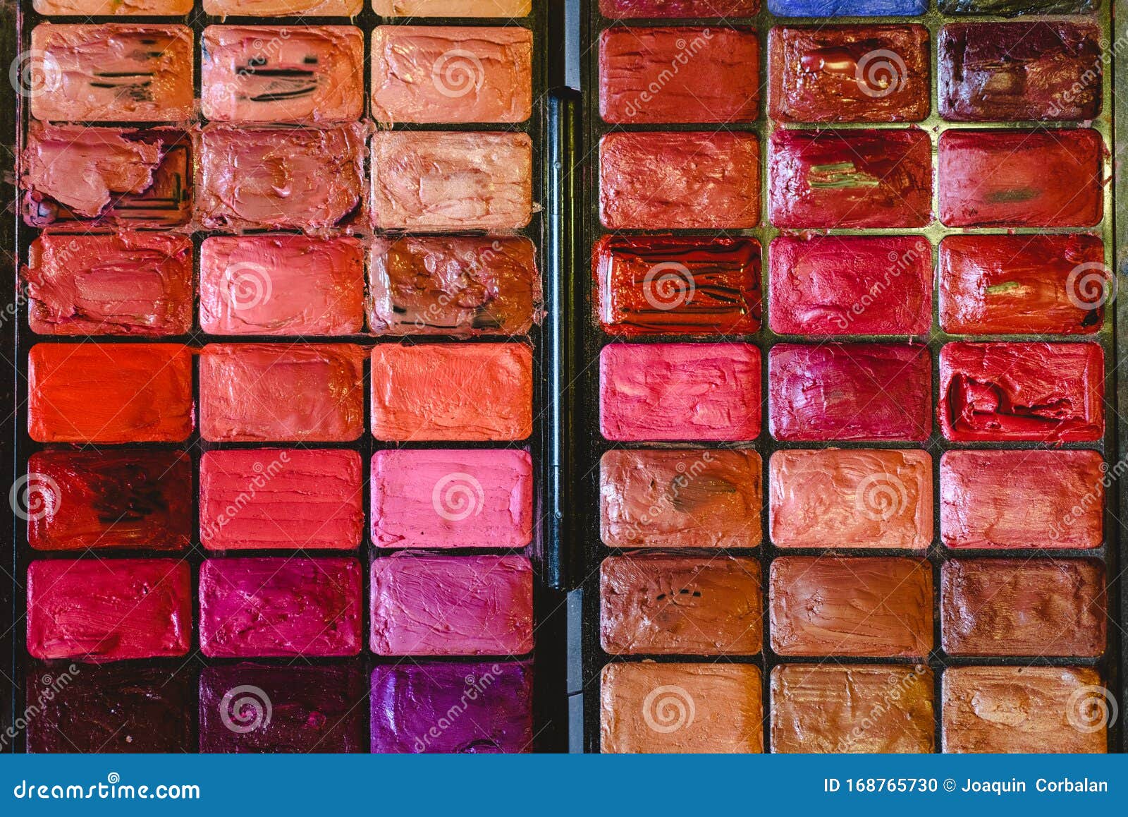 Makeup Palette with Multiple Colors Stock Photo Image of color