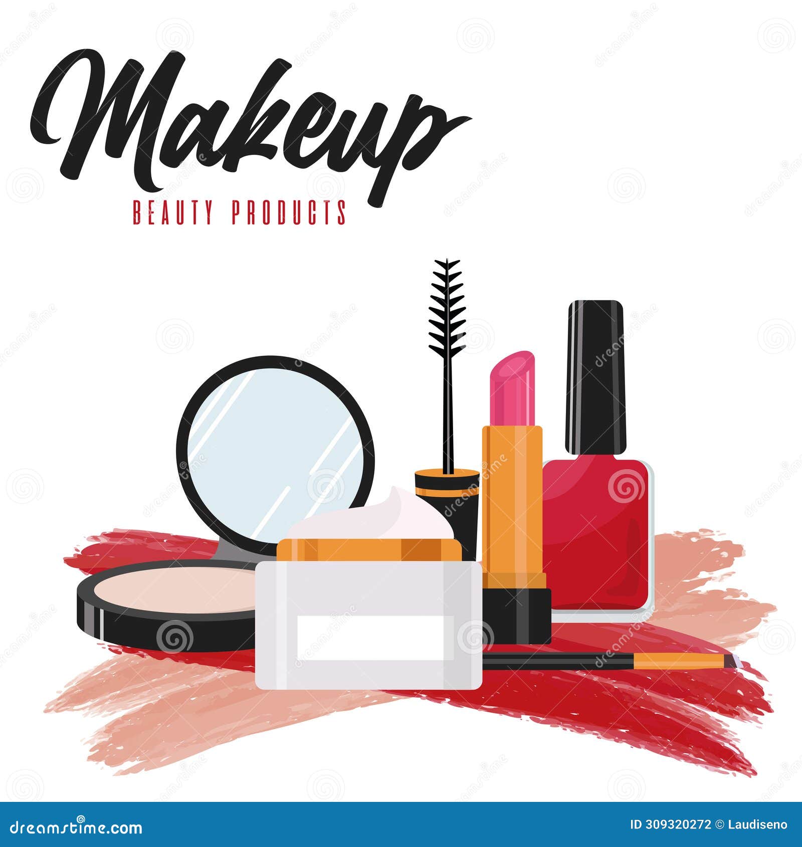 Makeup Poster Beauty Products Vector Stock Vector Illustration of