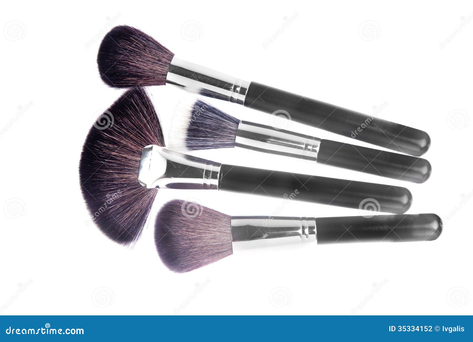 Makeup powder brushes stock photo. Image of container 35334152