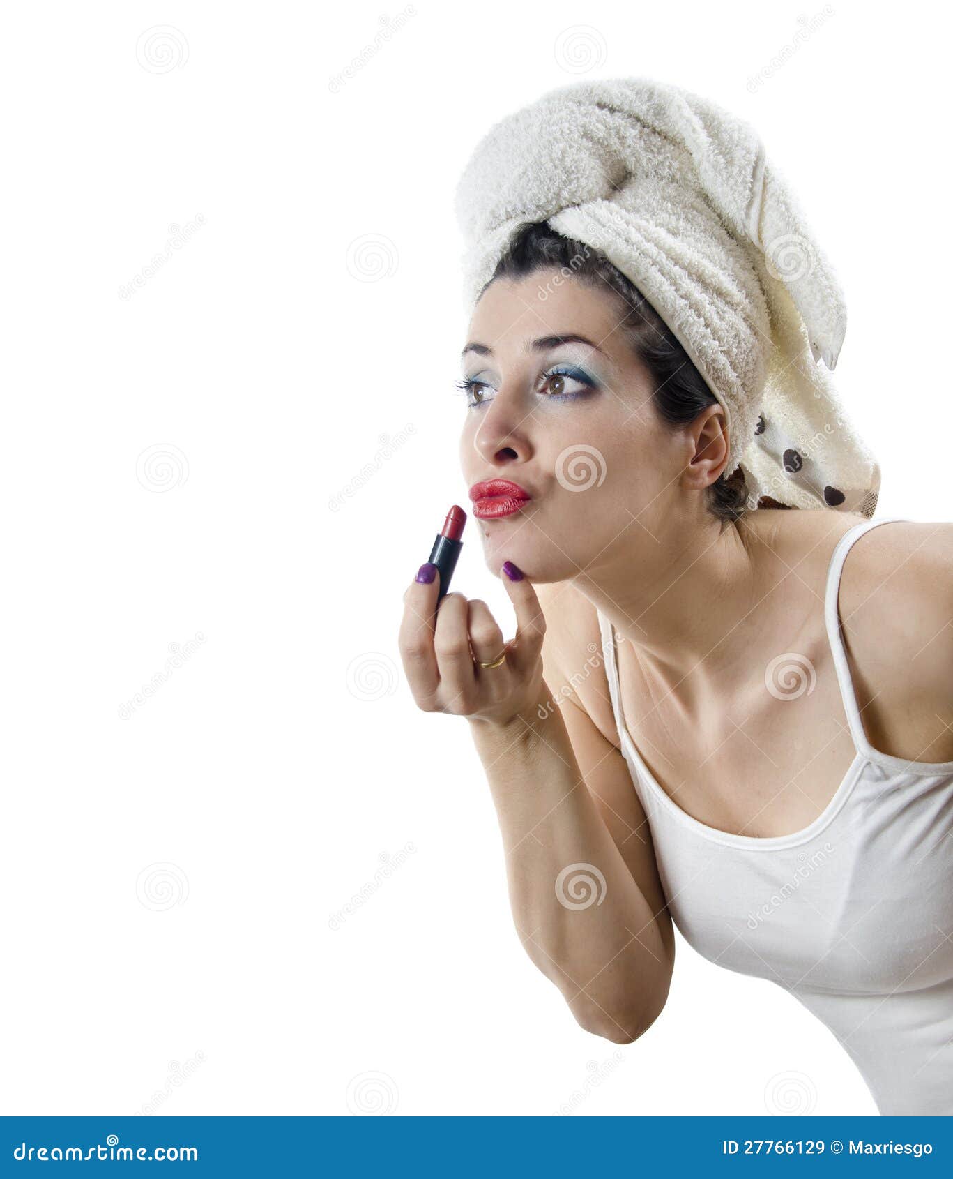 Makeup after shower stock image. Image of beautiful, grooming 27766129