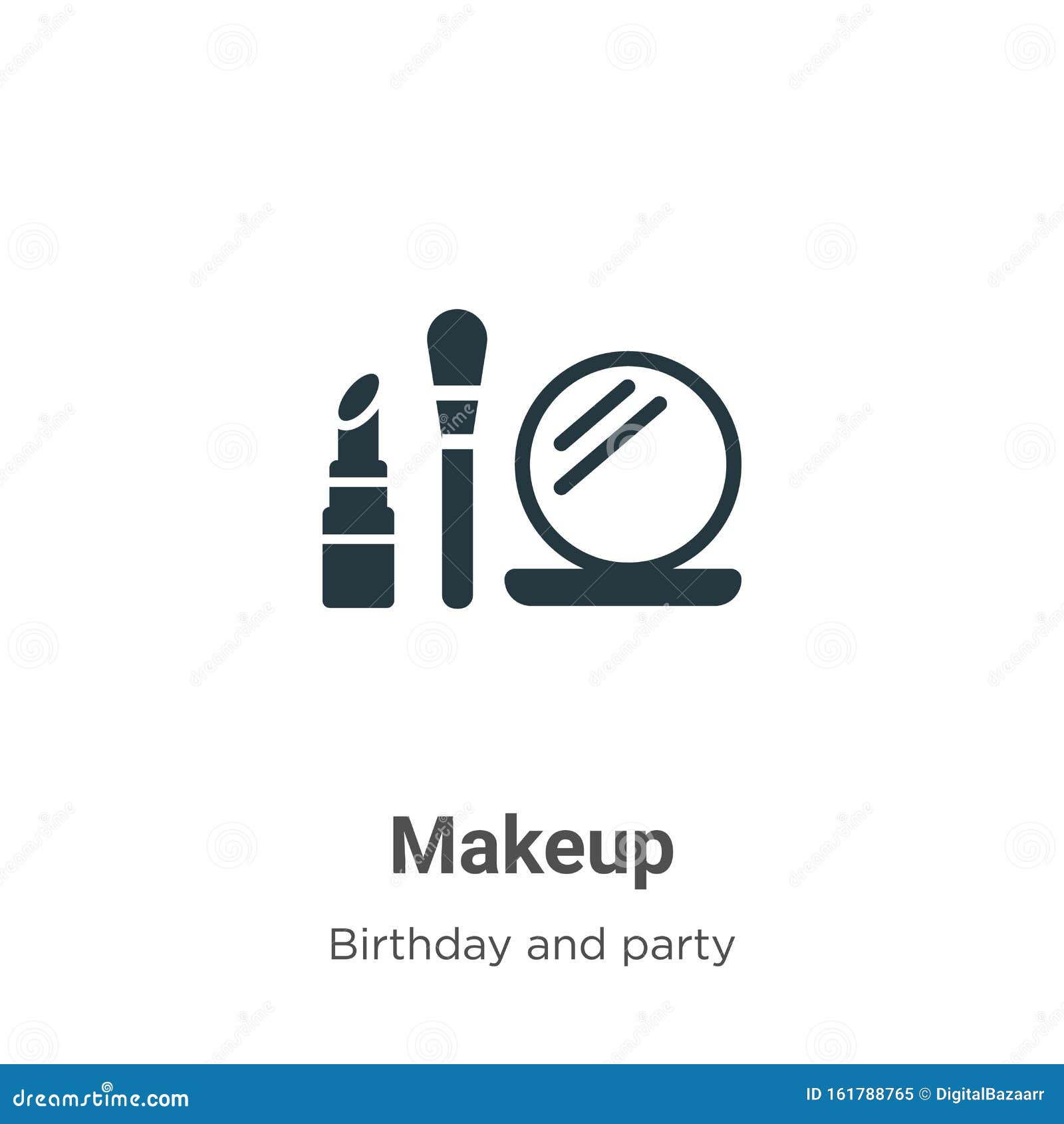 Makeup Vector Icon on White Background. Flat Vector Makeup Symbol Sign from Modern Birthday and Party Collection for Mobile Stock Vector - Illustration of comb, mascara: 161788765