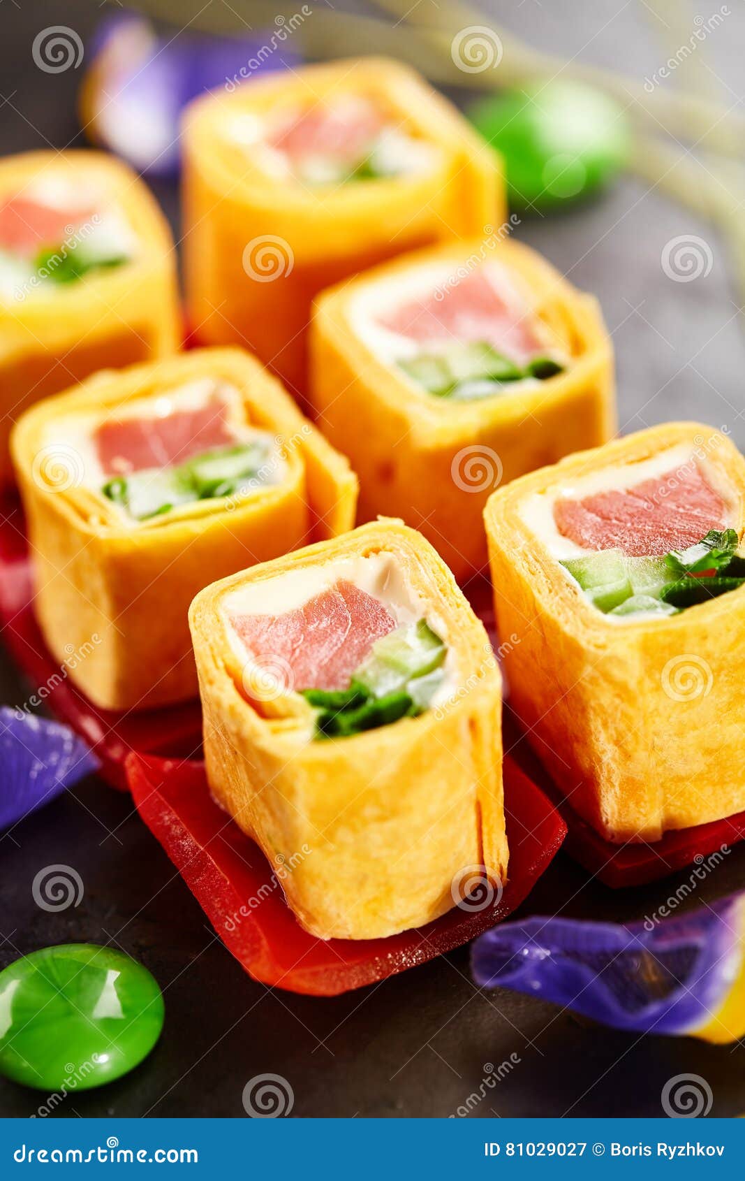 Maki Sushi Roll stock image. Image of lettuce, mexican - 81029027