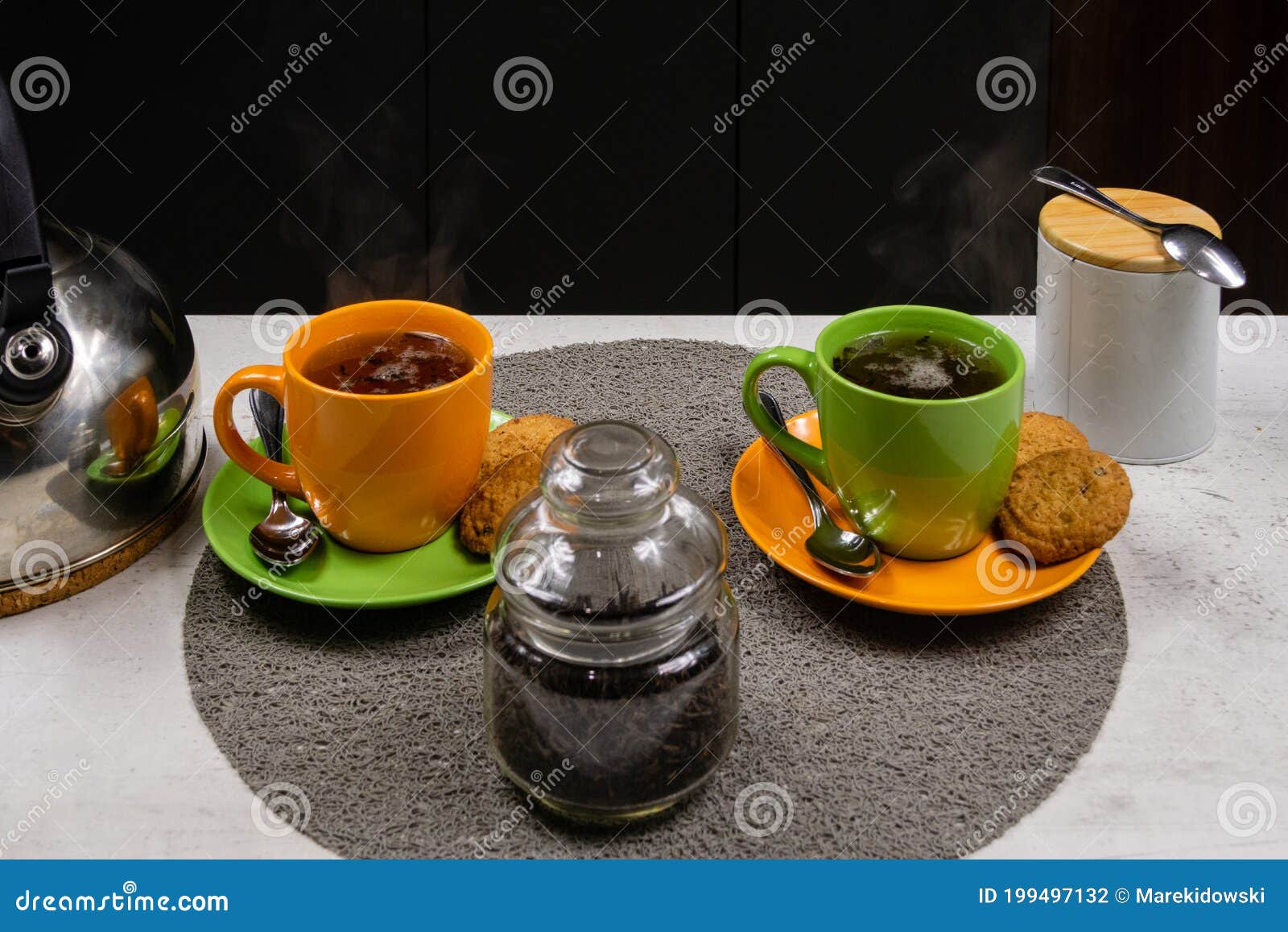 Brewing Black Tea with Sugar. Stock Photo Image of cooking, making