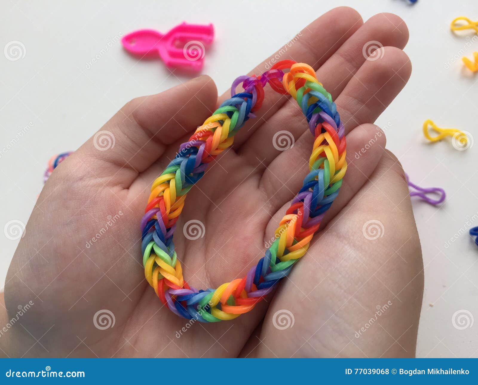 The Making Bracelets from Rubber Bands Stock Photo - Image of visible,  craft: 77039068