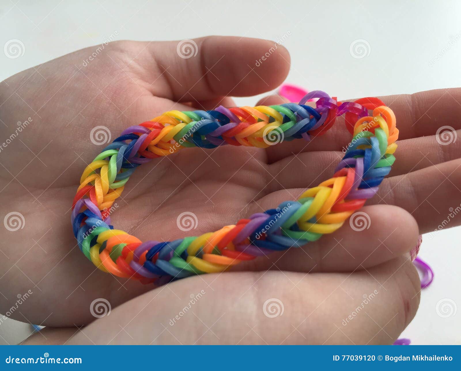 The Making Bracelets from Rubber Bands Stock Photo - Image of bands, work:  77039120