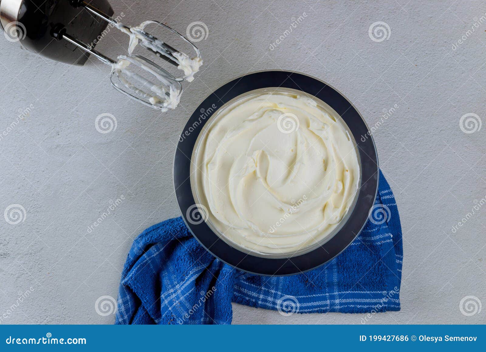 Making Butter Cream for Cake Filling Stock Photo Image of preparation