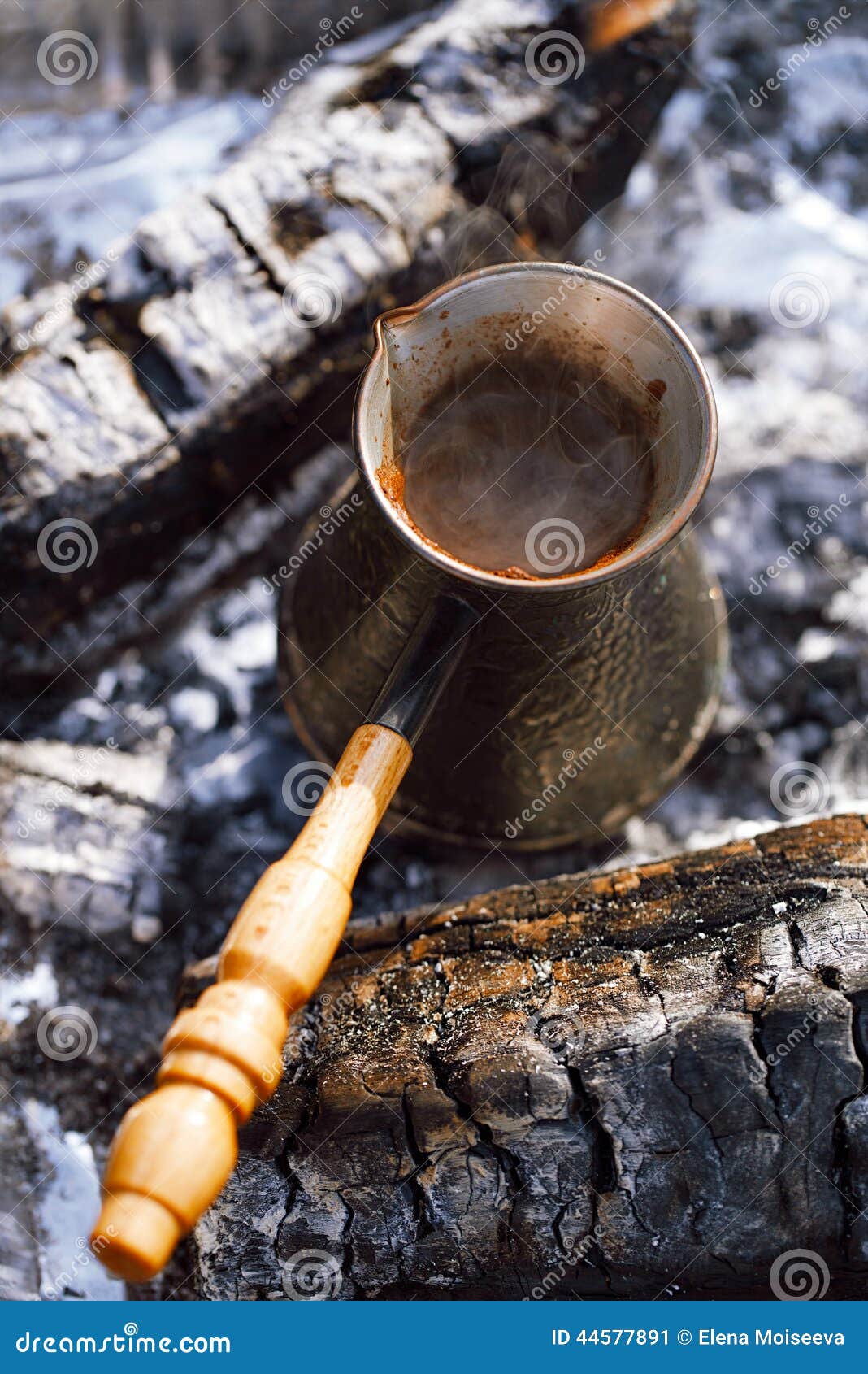 Making Coffee in the Fireplace on Camping or Hiking in the Natu Stock Image Image of smoke