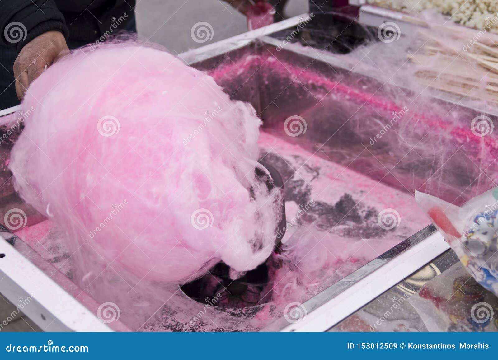 Making cotton candy stock image. Image of selling, season 153012509