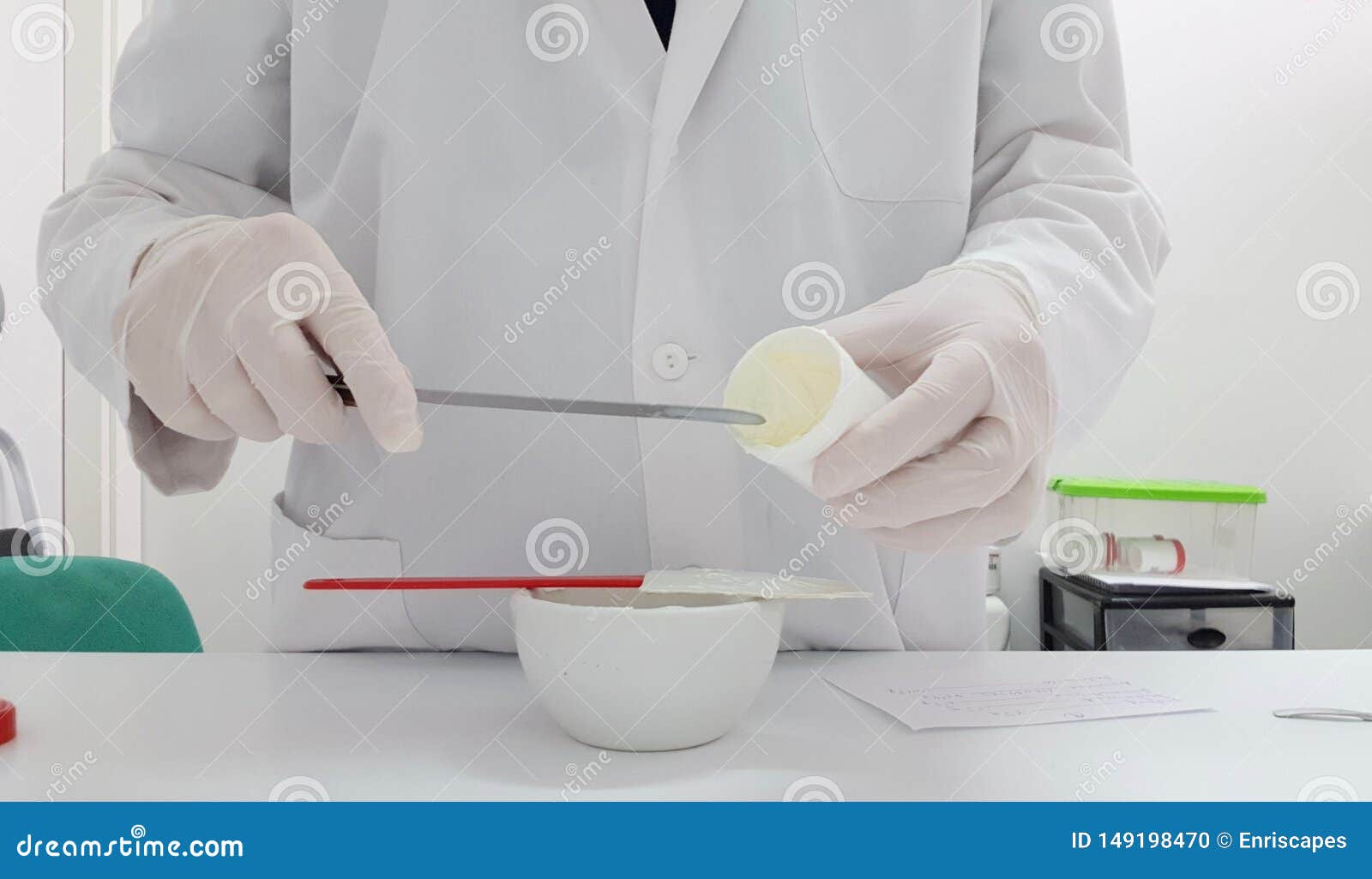 Making a Cream in the Pharmacy Laboratory Stock Photo Image of mortar
