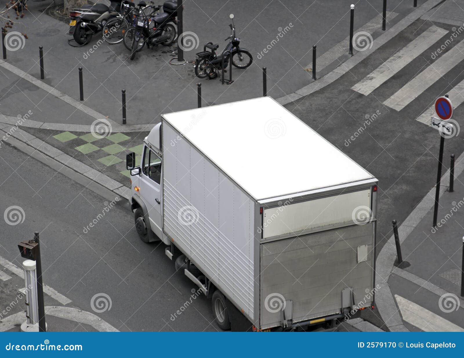 Making a delivery in Paris stock photo. Image of shipping 2579170