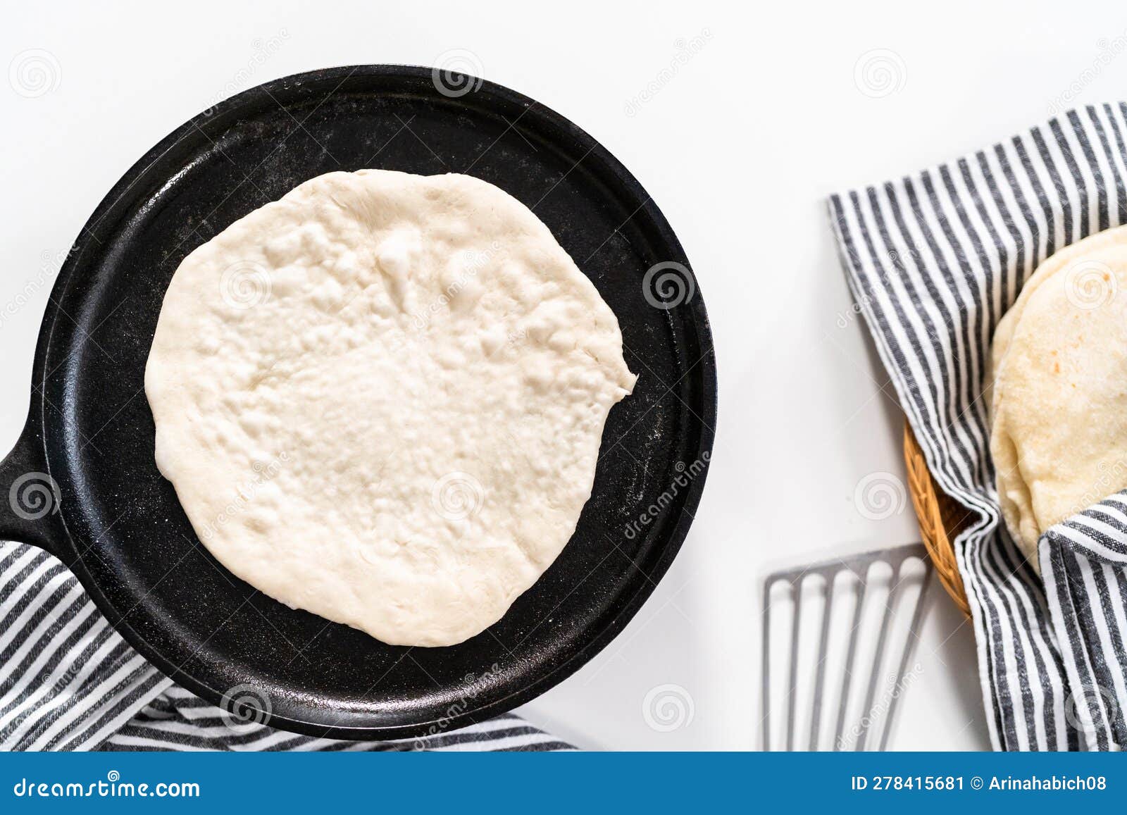 Making flatbread stock image. Image of homemade, bread 278415681