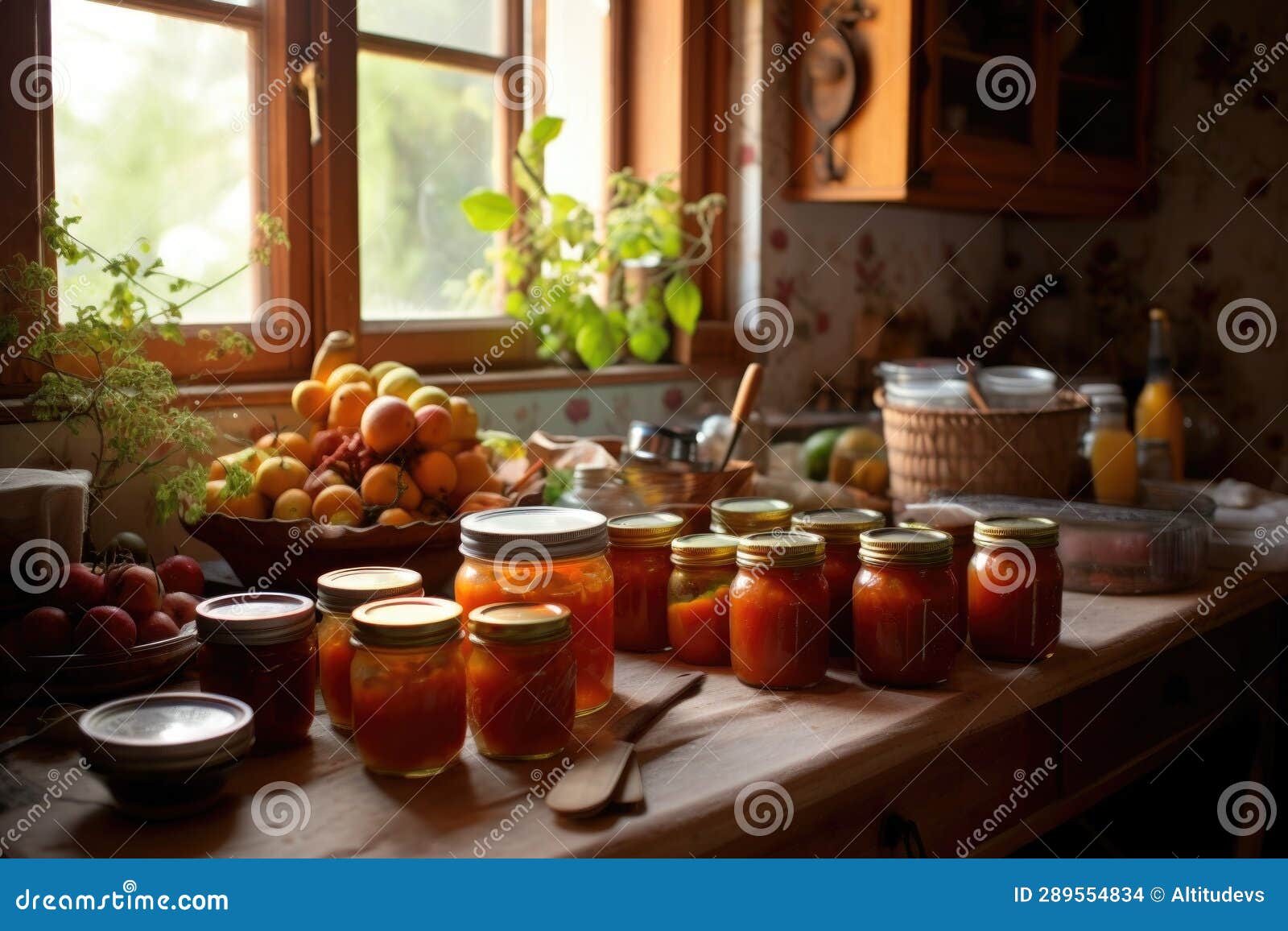 Making Fruit Preserves in a Cozy Kitchen Stock Photo Image of