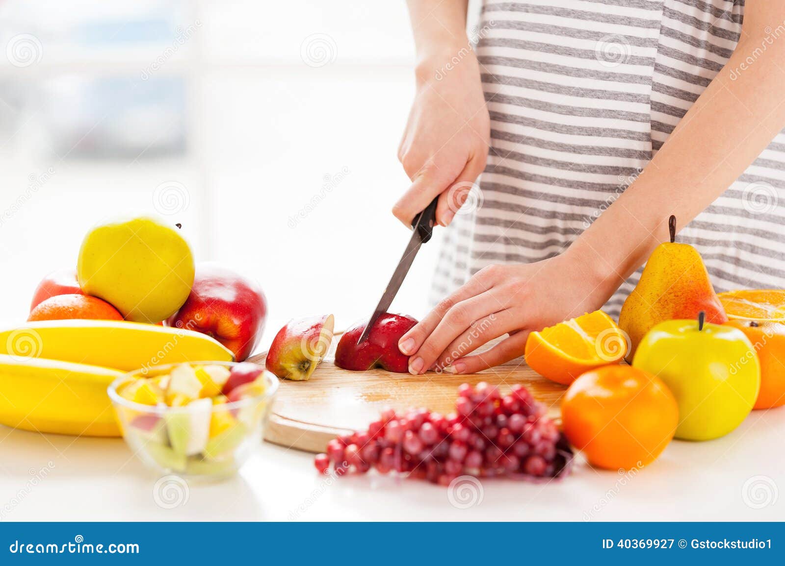 Making a fruit salad. stock image. Image of abdomen, fruit 40369927