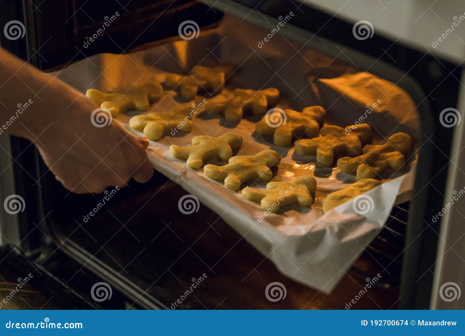 Making of Gingerbread Man on the Kitchen Stock Photo Image of small