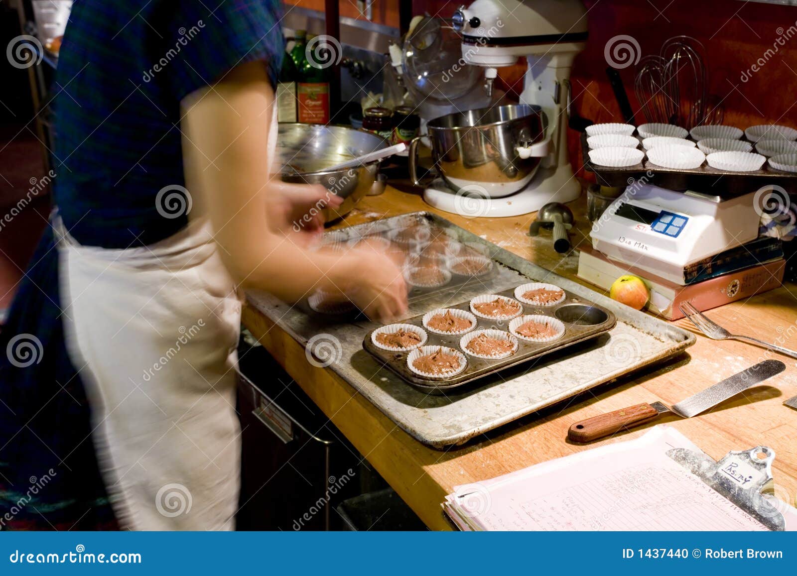 Making Muffins in the Organic Bakery Stock Photo Image of flour, cook
