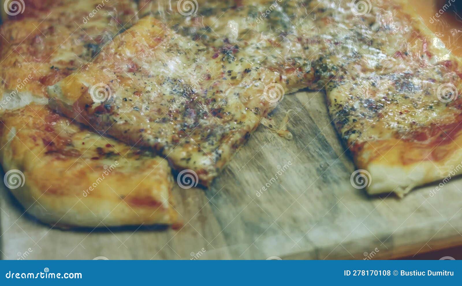 Contour and Smoke Effect of Making New Yorkstyle Pizza at Home Stock