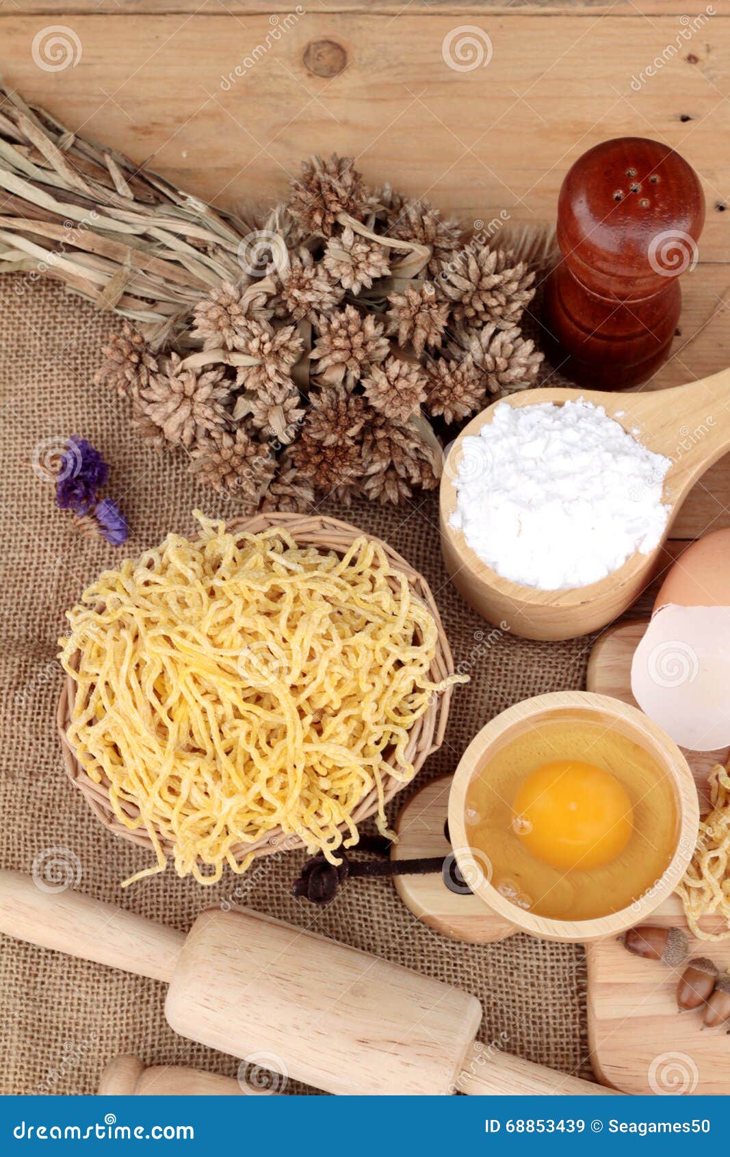 Making Noodle with Wheat Flour and Egg for Cooking. Stock Image Image of kitchen, healthy