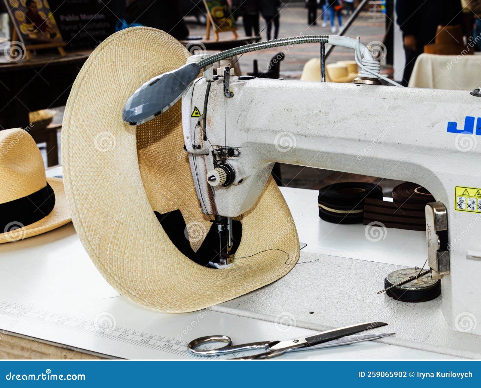 Making Panama Hat on a Sewing Machine Stock Photo Image of factory