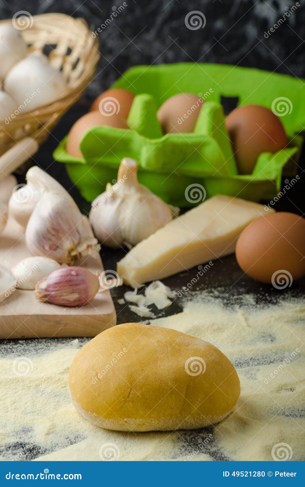 Making Pasta from Italian Flour Semolina Stock Photo - Image of chef
