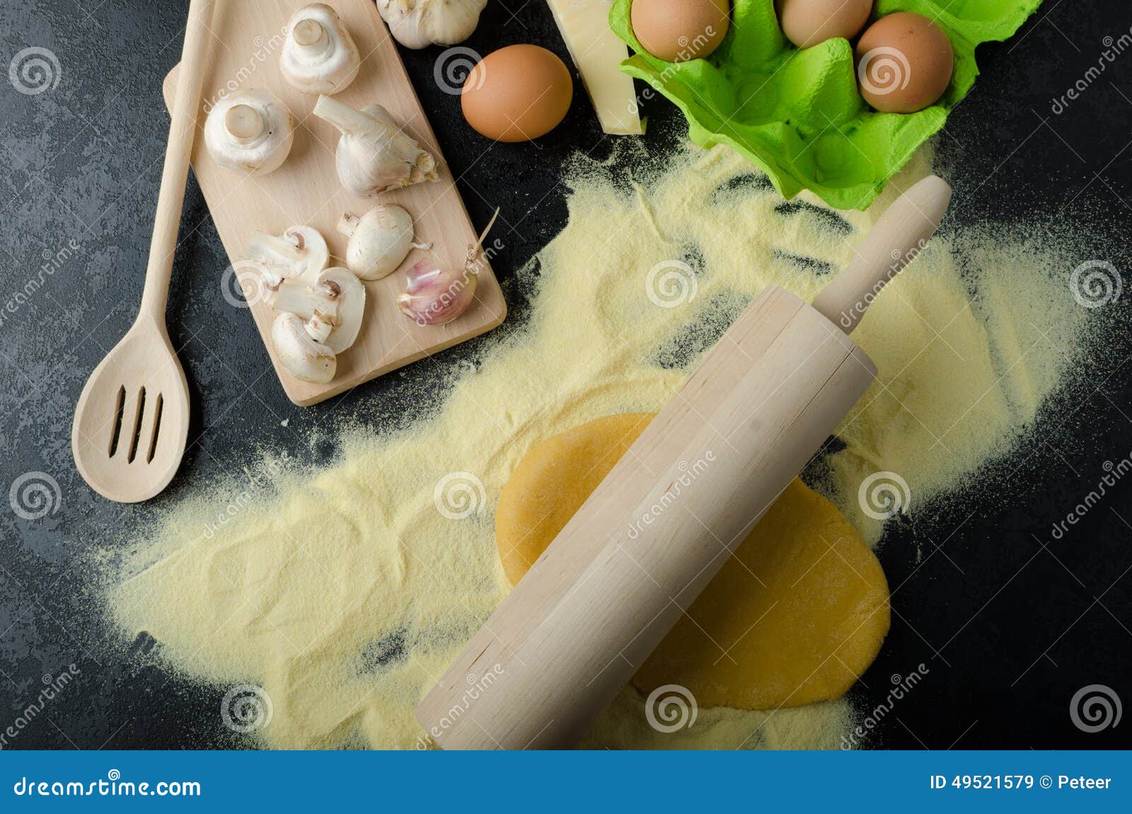 Making Pasta from Italian Flour Semolina Stock Image - Image of healthy