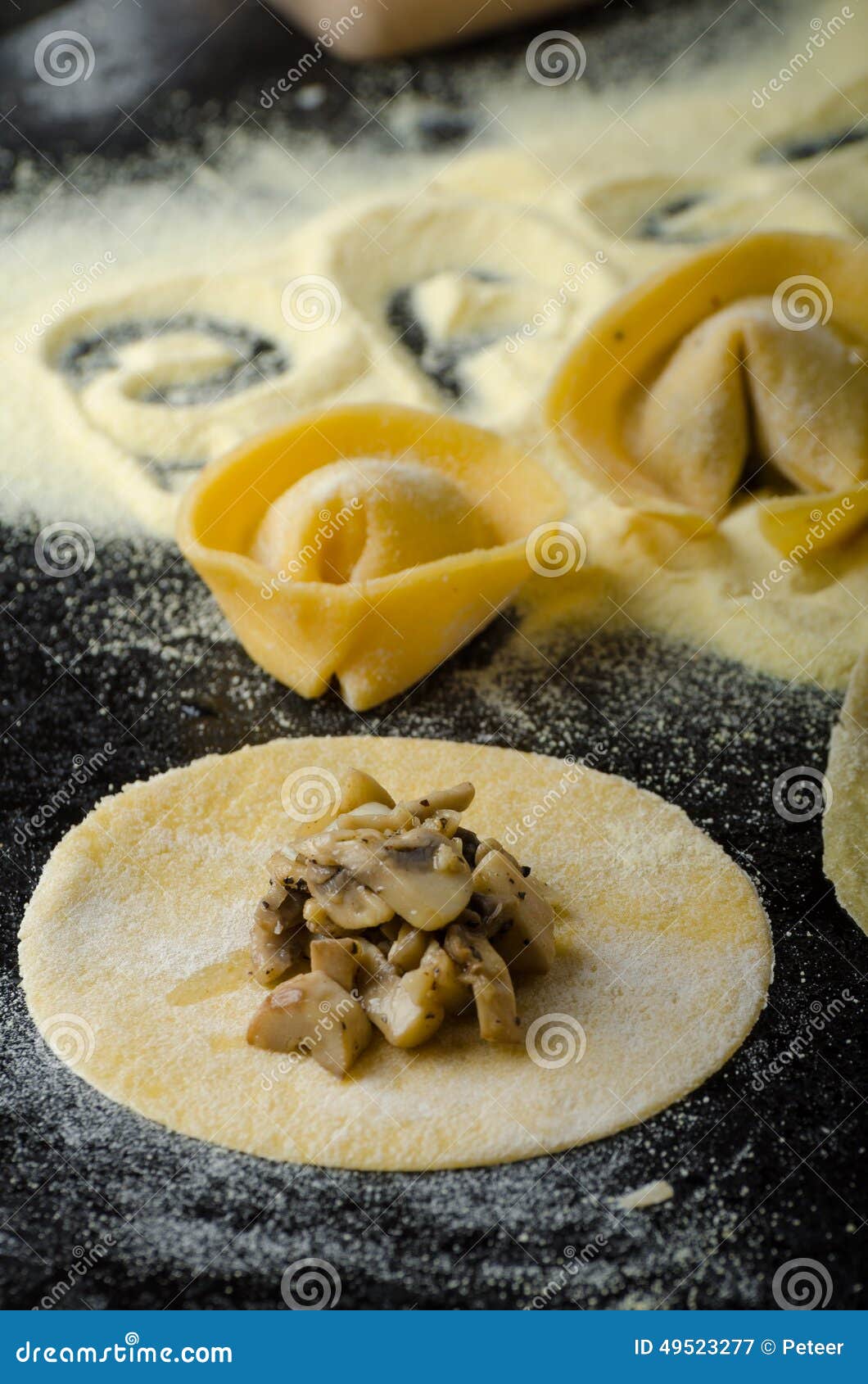 Making Pasta from Italian Flour Semolina Stock Image - Image of fresh