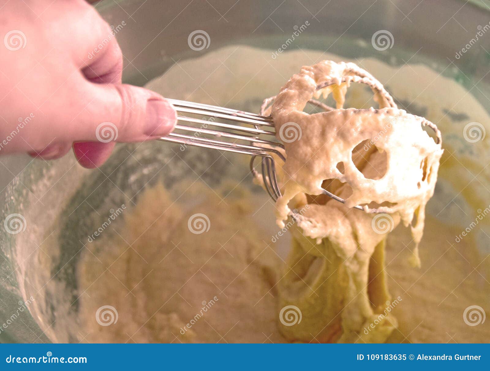Making Pastry for a Cake with an Egg Beater Stock Image Image of