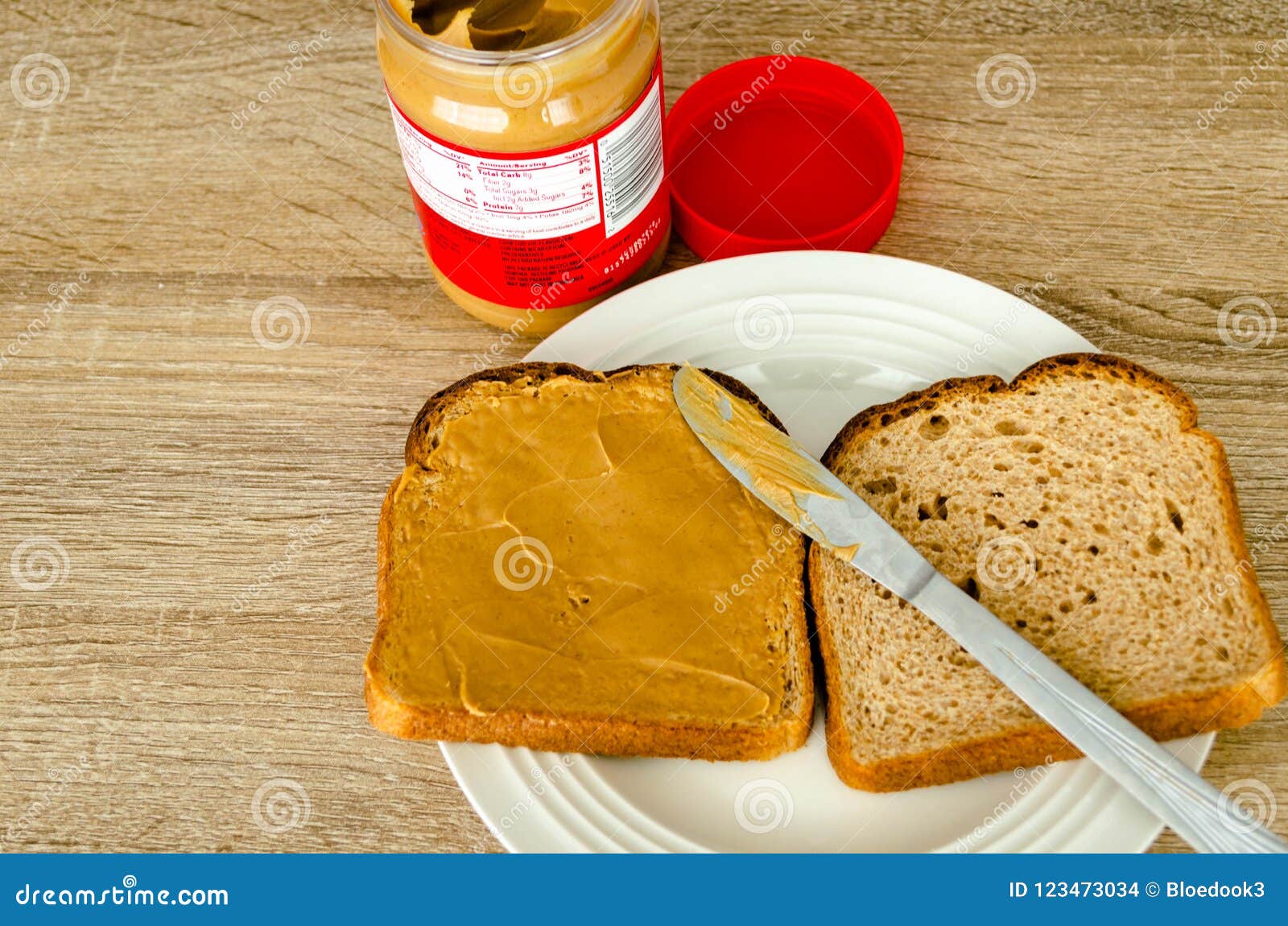 Making A Peanut Butter Sandwich Stock Photo Image Of Spread Fresh