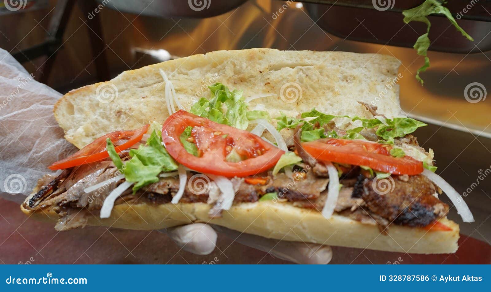 making and serving 'turkish dÃ¶ner' made in turkey