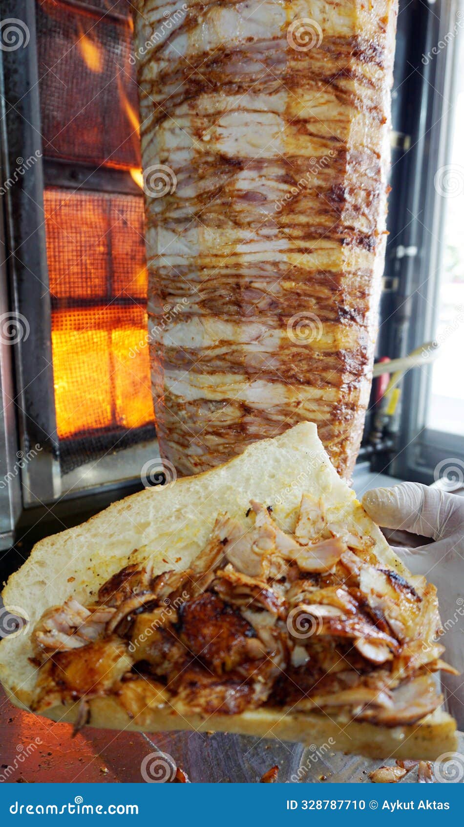 making and serving 'turkish dÃ¶ner' made in turkey