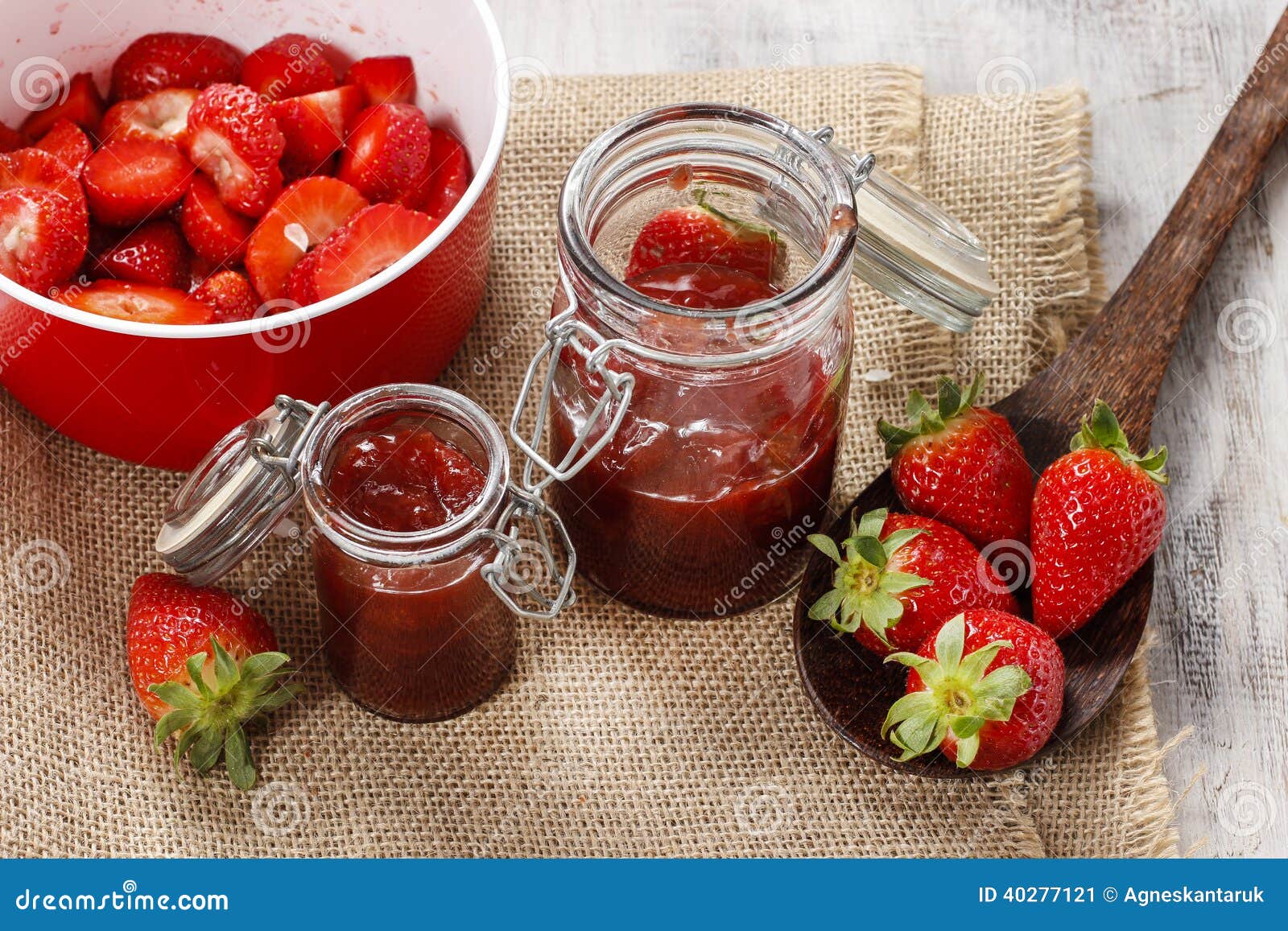 Making strawberry jam stock image. Image of cuisine, dessert 40277121