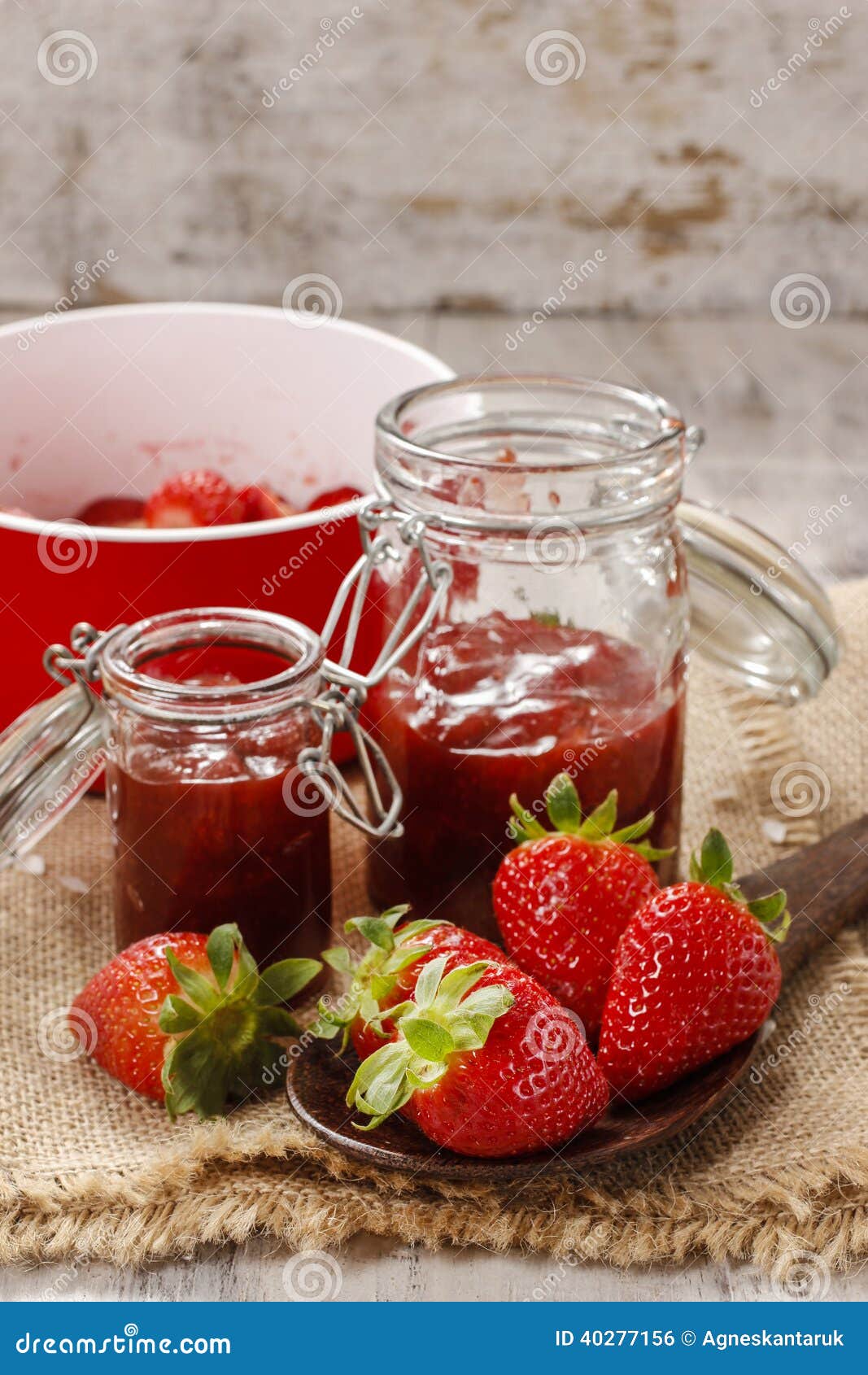 Making strawberry jam stock photo. Image of fruit, cookbook 40277156