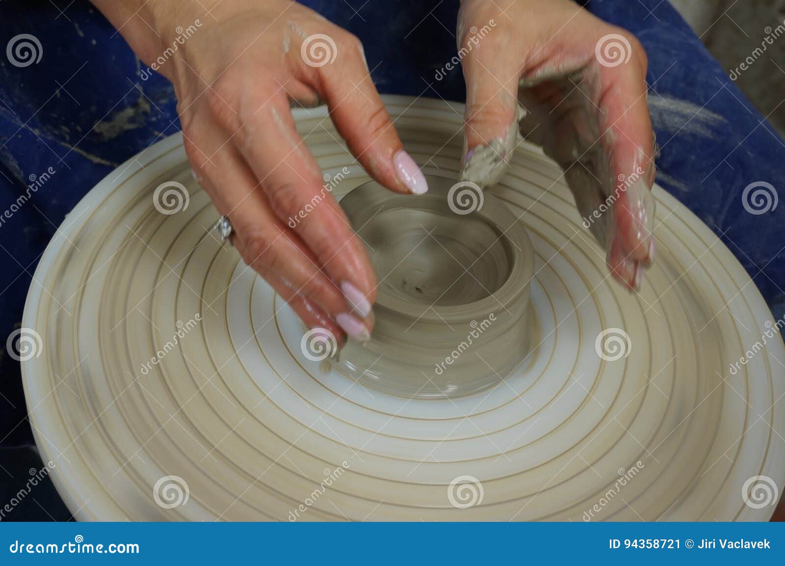 Making throwing pottery stock image. Image of shaping 94358721