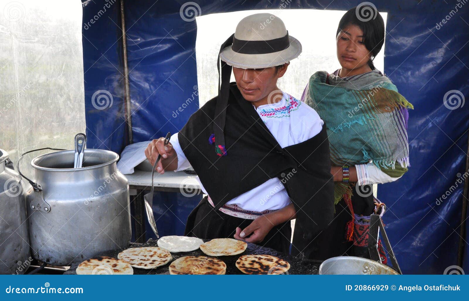 Making Tortillas in Ecuador Editorial Stock Image Image of south