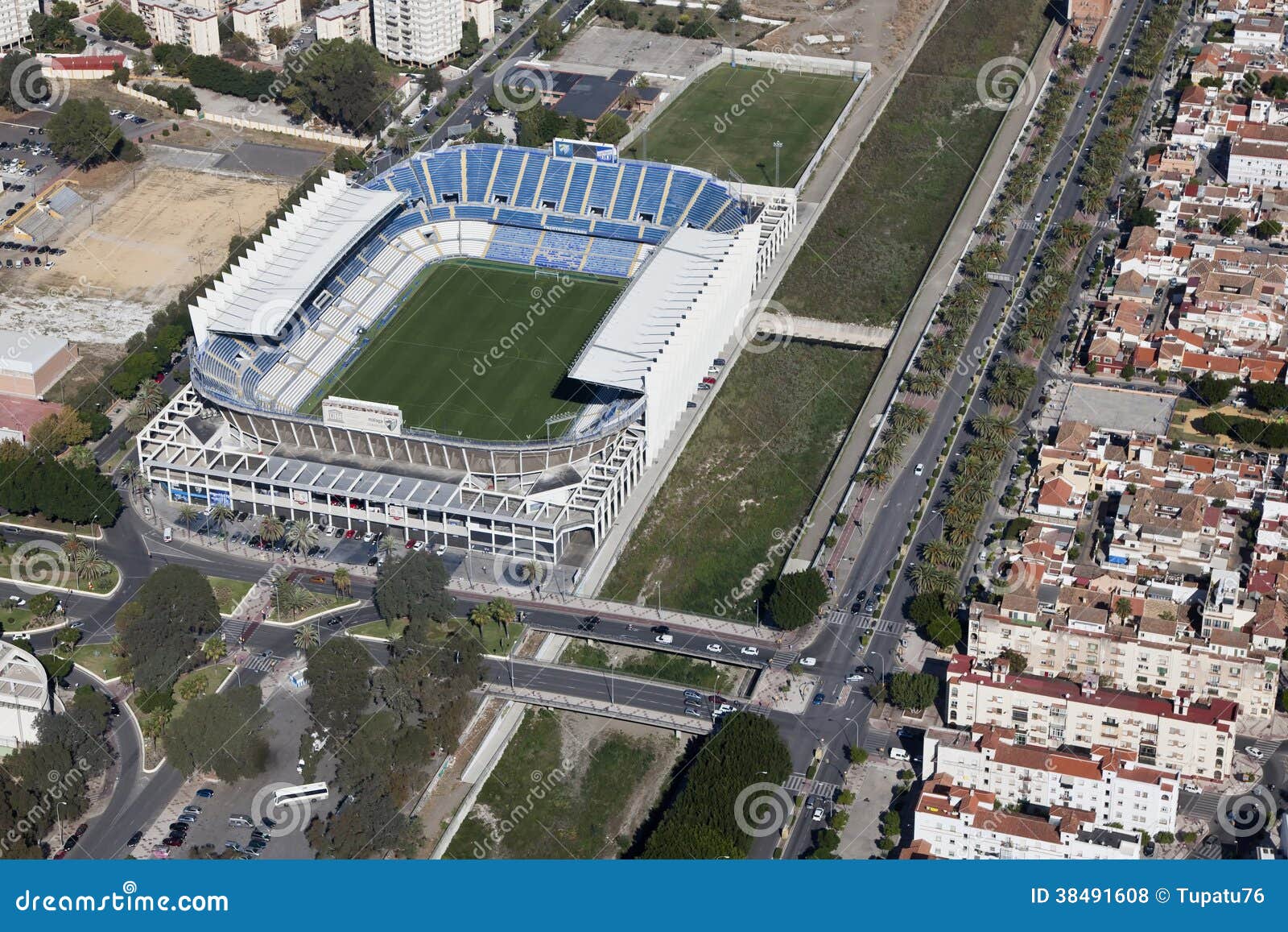 Malaga Soccer Stadium, La Rosaleda. Editorial Stock Photo Image of
