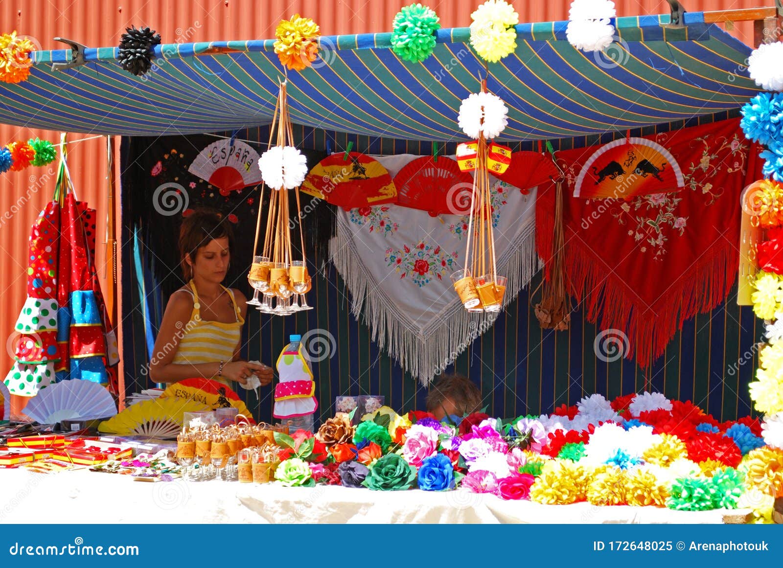 Hair Accessories Stall, Malaga, Spain. Editorial Image Image of