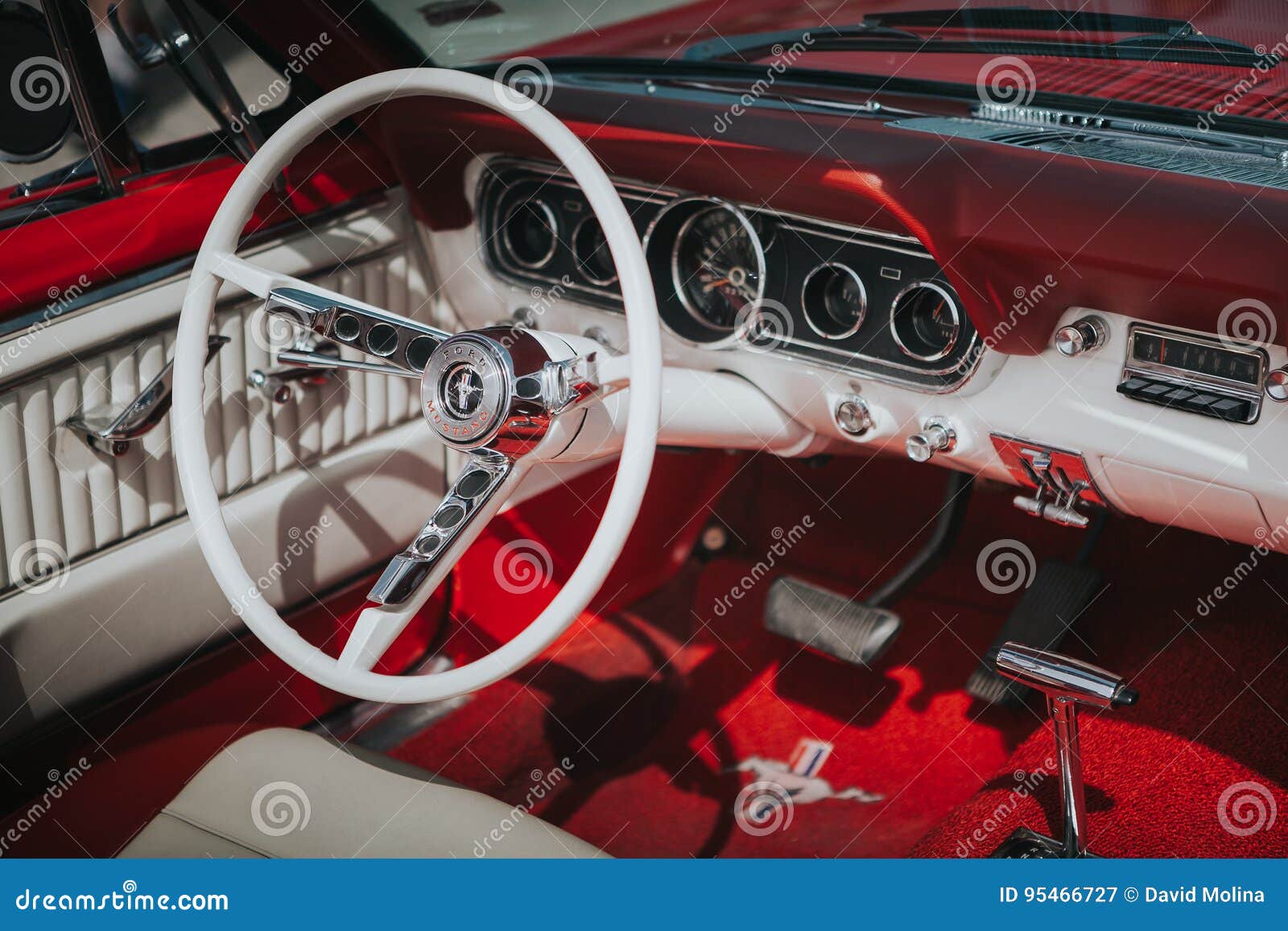 Malaga Spain July 30 2016 1966 Ford Mustang Interior